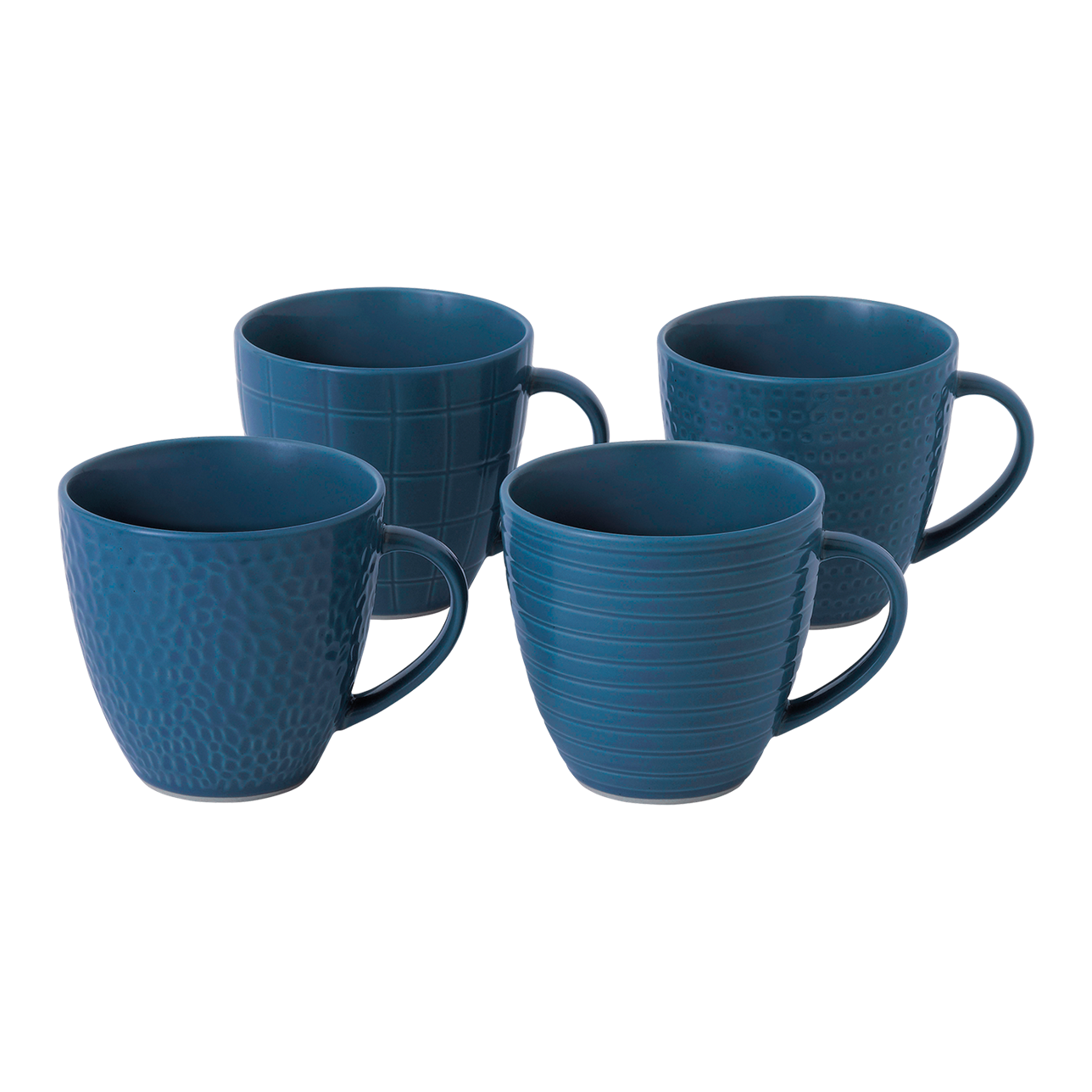 Mixed Pattern Blue Mug (Set of 4)